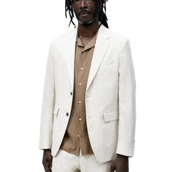 ZARA LINEN BLEND SUIT JACKET 4373/705 - Picture 2 of 4